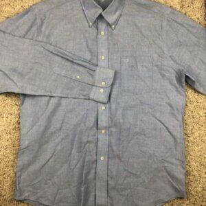 Duck Head Men's Solid Long Sleeve Button Up Blue Shirt Size Large 16 34